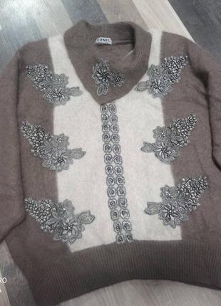 Розкішний пухнастий теплий ангоровий светр, пуловер sunil8 фото