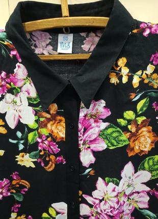 Блуза, рубашка в цветочный принт ms mode вискоза4 фото