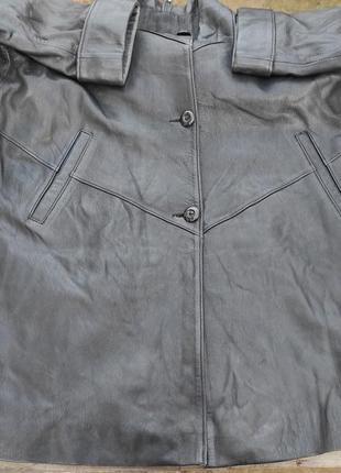 Шикарный кожаный плащ. удлиненная куртка4 фото