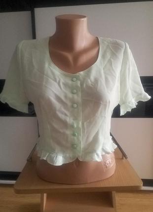 Красивая мятная блуза топ.