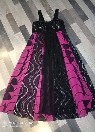 Чорне, рожеве, срібне, шифонова вечірнє плаття, сарафан m.i.m ...6 фото