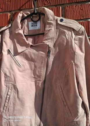 Бомбезний куртка-косуха нюдового кольору vero moda xl2 фото