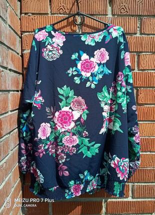 Шикарна блуза, туніка в квітковий принт dress fin 58-604 фото
