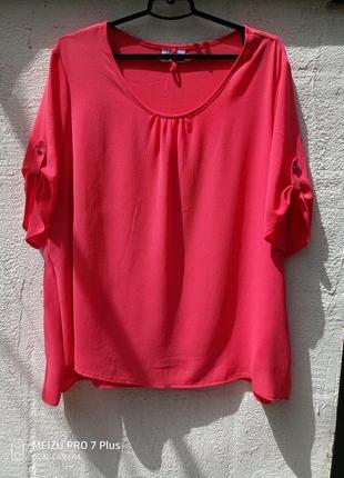 Легка, повітряна блуза коралового кольору canda. розм. 50 євро2 фото