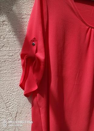 Легка, повітряна блуза коралового кольору canda. розм. 50 євро3 фото