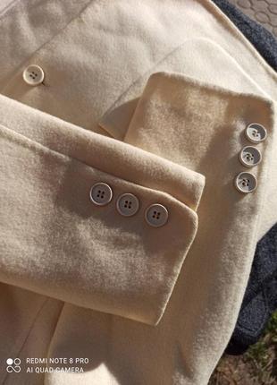 Вовняний піджак, жакет, блейзер молочного кольору made in italy6 фото