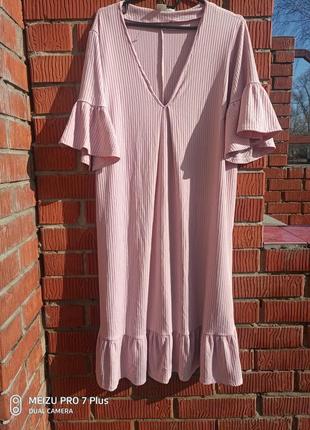 Світло-рожеве плаття lost ink з рюшами вінтаж ретро стиль 50-525 фото