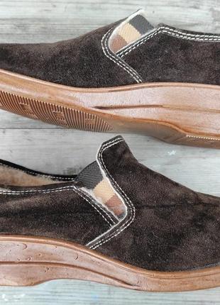 Замшевые тапочки-туфли на овчине из германии5 фото