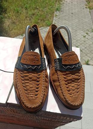 Комфортні шкіряні літні туфлі rieker8 фото