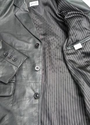 Шкіряний піджак, куртка, вітровка з шкіри nappa gazelli creatio..7 фото