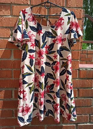 Легке літнє плаття- туніка у квітковий принт mango4 фото