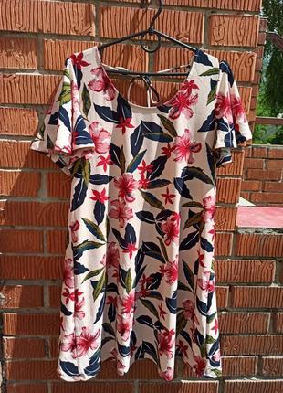 Легке літнє плаття- туніка у квітковий принт mango10 фото