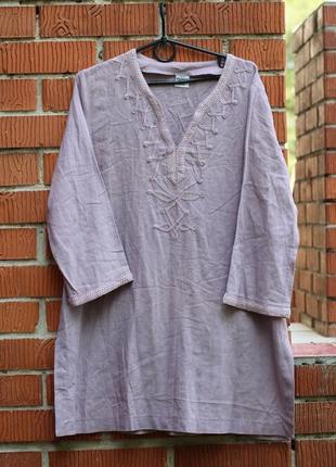 Розкішна, туніка, блуза, сорочка в етно, бохо стилі льон +віскоза8 фото