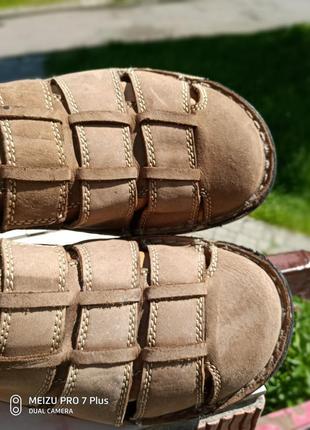 Легкі, комфортні сандалі, босоніжки з нубукової шкіри claud...7 фото