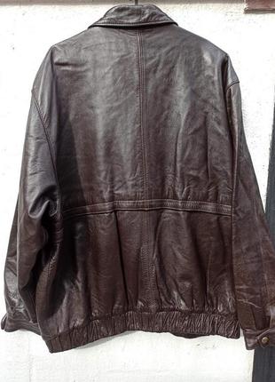 Шикарна шкіряна куртка шкіра наппа 58-60 великий розмір2 фото