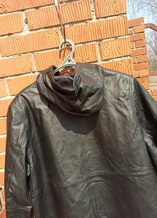 Стильна куртка з капюшоном натуральна шкіра 54-562 фото