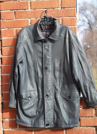 Стильна шкіряна куртка, піджак люкс зі шкіри nappa 54-562 фото