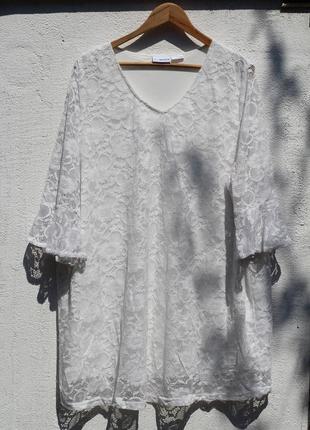 Розкішна мереживна блуза, туніка mia moda 56-585 фото