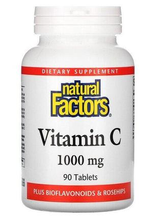 Natural factors, вітамін c з біофлавоноїдами та шипшиною, 1000...
