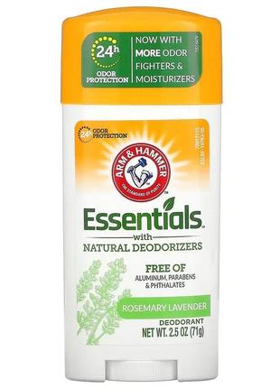 Arm & hammer, essentials, дезодорант з натуральними компонента...