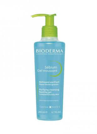 Гель для вмивання bioderma sébium gel moussant 200 мл, термін ...3 фото