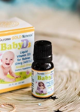 Вітамін д 3 для немовлят та дітей (vitamin d3) california gold...4 фото