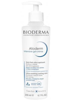 Bioderma atoderm intensive gel-crème, гель-крем для сухої та а...