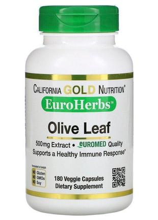 California gold nutrition, euroherbs, екстракт з листя оливков...1 фото