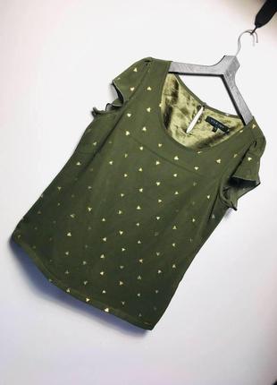 Зелёная блуза с золотистым принтом vila joy