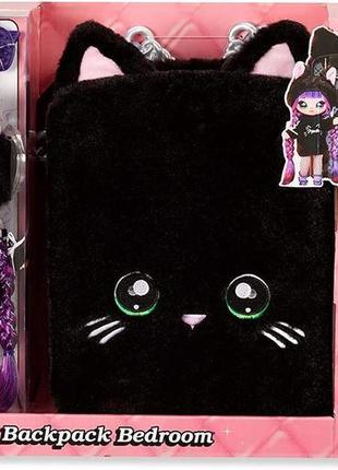 Na na surprise 3 в1 спальня рюкзачок на на на чорна кішка tues...6 фото