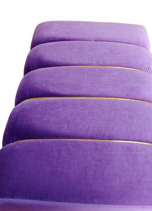 Пуф мери фиолетовый  с золотыми вставками + выбор цвета на металлических ножках7 фото