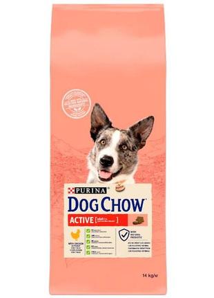 Dog chow active adult 1+ cухой корм для собак с повышенной активностью с курицей - 14 кг