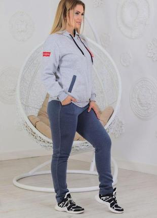 Теплый женский спортивный костюм из трикотажа (347)4 фото