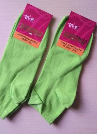Жіночі шкарпетки талько бавовна 35-41 зелені