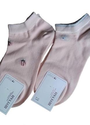 Жіночі шкарпетки шугуан бавовна 37-40 рожеві з ободом