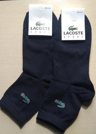 Чоловічі шкарпетки lacoste бавовна 41-44 темно-сині