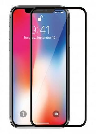 Захисне скло 15d на iphone x із загнутими краями чорне