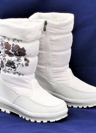 Зимові жіночі дутики чоботи на хутрі2 фото