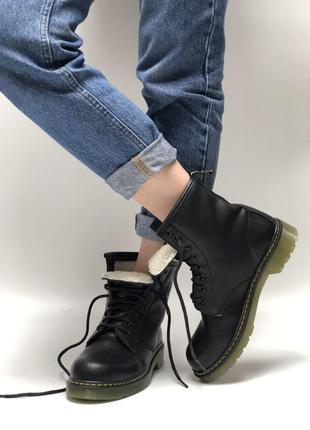 Ботинки dr. martens кожа мех10 фото