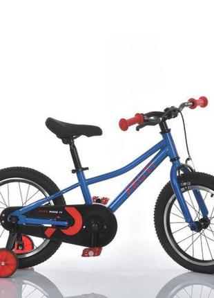Kmmb1807-2 велосипед дитячий 18д. додаткові колеса, синій1 фото