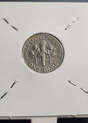 Монета сша 1 дайм, 1967 года, roosevelt dime, без мітки монетного двору5 фото