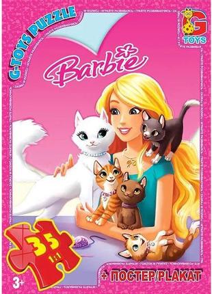 Ba016 пазлы тм g-toys из серии barbie, 35 элементов