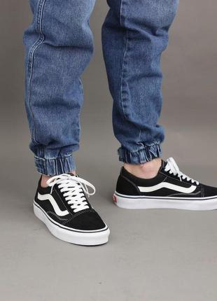 Кеди vans old skool black white7 фото