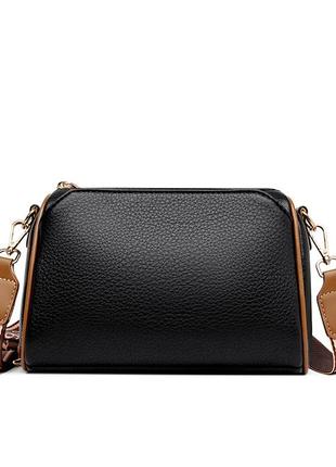 Женская черная кожаная сумка через плечо, вместительная клатч сумка в форме цилиндра с регулируемым ремешком3 фото