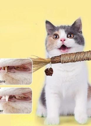 Игрушка с кисточками для кошек "мататаби" палочка 15 см1 фото