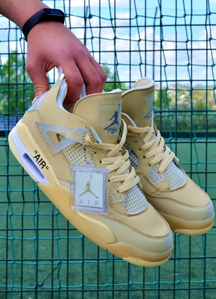 Кросівки nike air jordan 4 retro x off-white sail