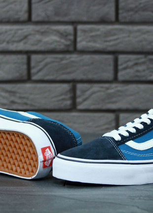 Vans old skool blue white3 фото