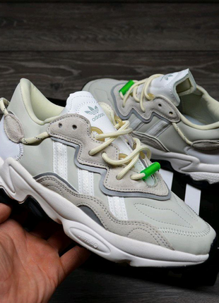 Adidas ozweego beige white1 фото