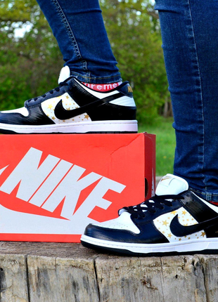 Кросівки nike sb dunk low supreme black stars1 фото