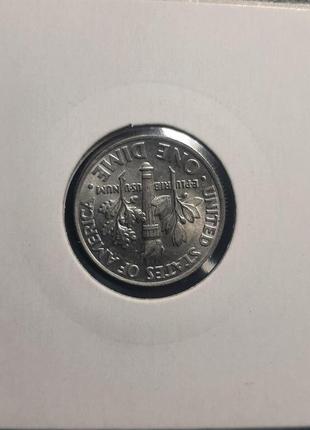 Монета сша 1 дайм, 2001 года, roosevelt dime,  "p"3 фото